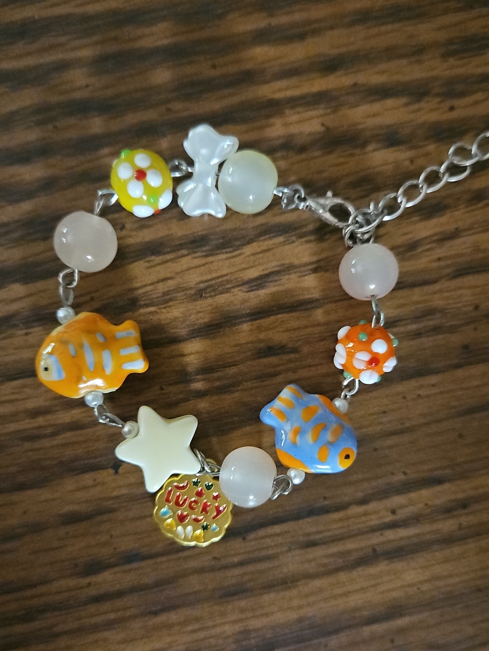 SHEIN Quirky Colorful Fish & Lucky Charm Bracelet | 6" - 7" Adjustable